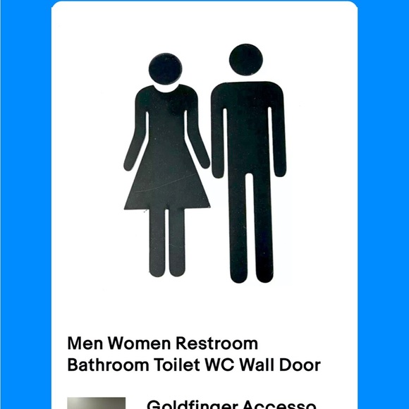 Men Women Restroom Bathroom Toilet WC Wall Door Sign Vinyl Decal Sticker - Picture 1 of 3